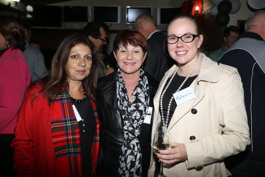 Community Garden Coordinator Giulia Bonfanti, BNoW co-founder Julia Keogh and Maxwell & Lancaster Solicitors co-owner Rebecca Lancaster. 